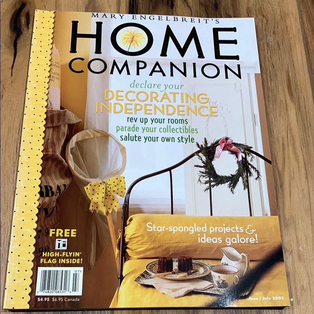 Mary Engelbreit June / July 2002 Home Companion magazine, 2 card stock craft pgs